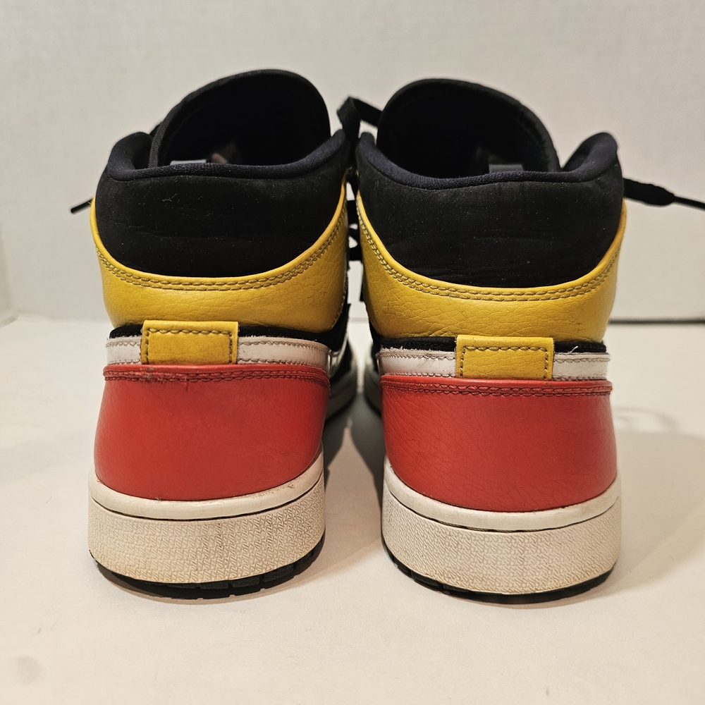 Jordan Air Jordan 1 Mid Shoes Mens Size 8.5 Black Red Yellow Sneakers 852542-087 - Picture 6 of 10